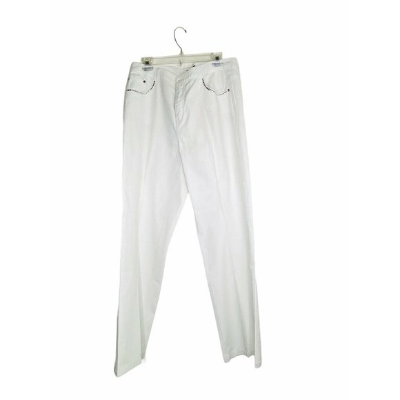 Ashro Denim - Ashro White Jeans w/ Silver Studs On Pockets Sz 14
